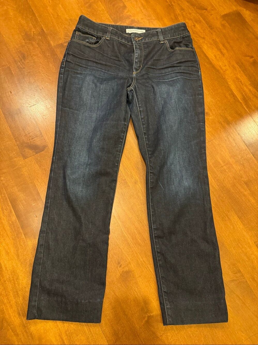 Chico’s Platinum Denim Ultimate Fit Slim Leg Jeans Size 1 US 8 Dark Wash